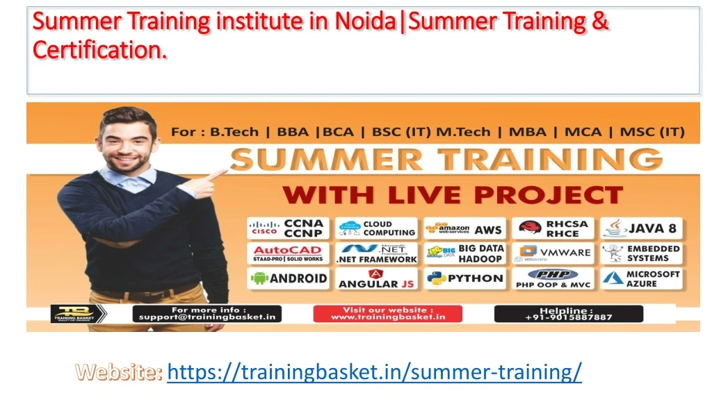 summer training institute in noida summer training certification