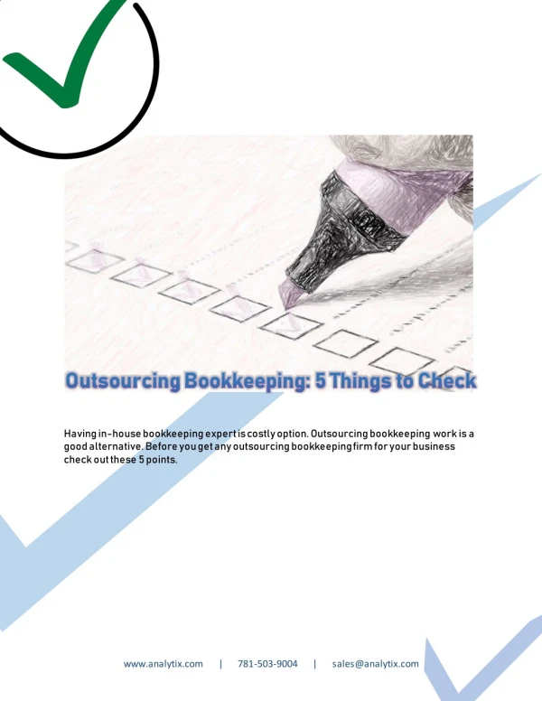Outsourcing Bookkeeping - 5 Things to Check
