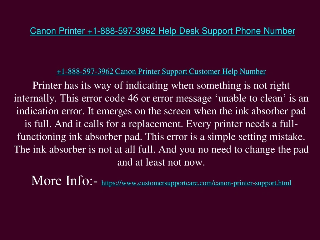 canon printer 1 888 597 3962 help desk support