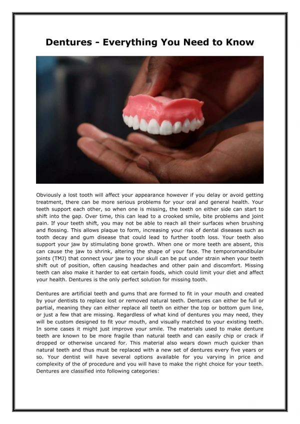 Dentures - Everything You Need to Know | Elite Dental Care Tracy
