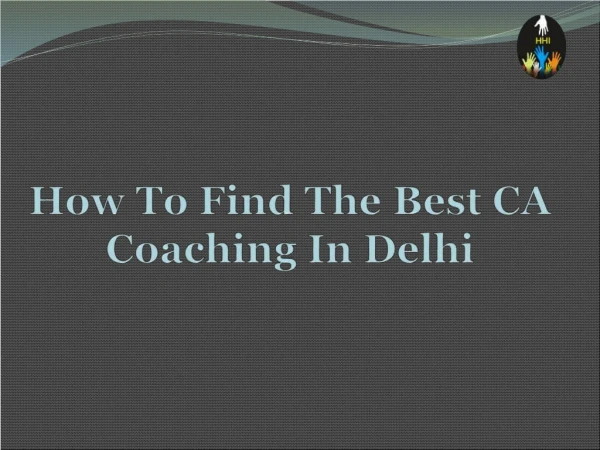 Get CA Coaching In Delhi - Helping Hand Institute