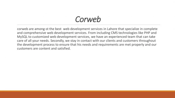web development services in lahore