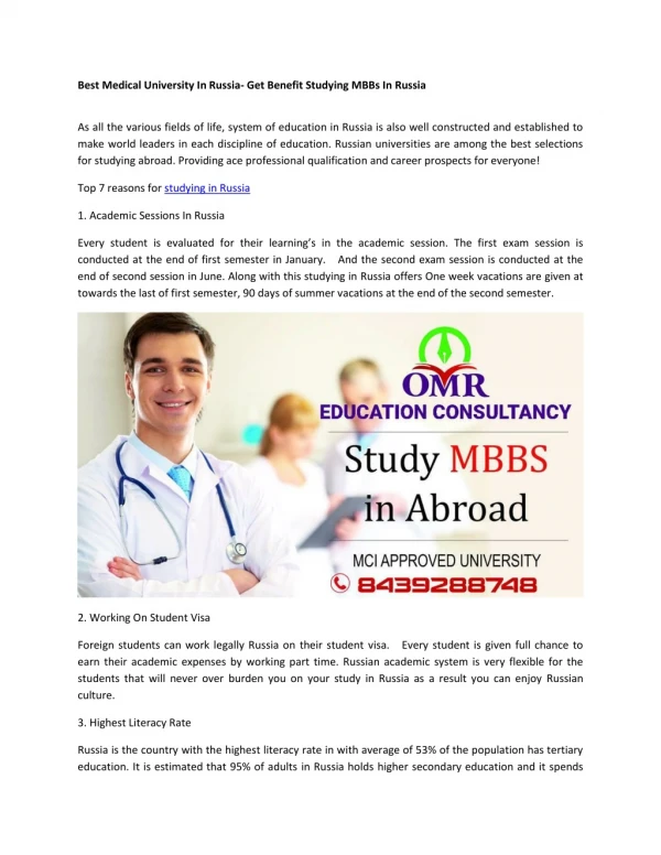 Top MBBs In Russia