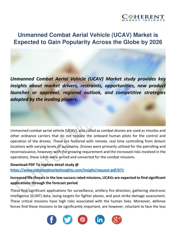 Unmanned Combat Aerial Vehicle (UCAV) Market Advancements to Watch Out For 2026