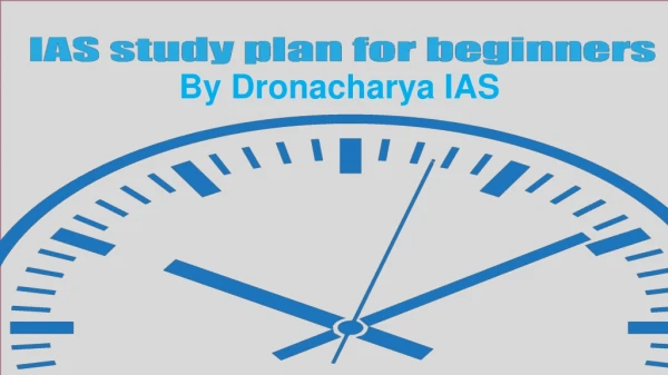 IAS study plan for beginners