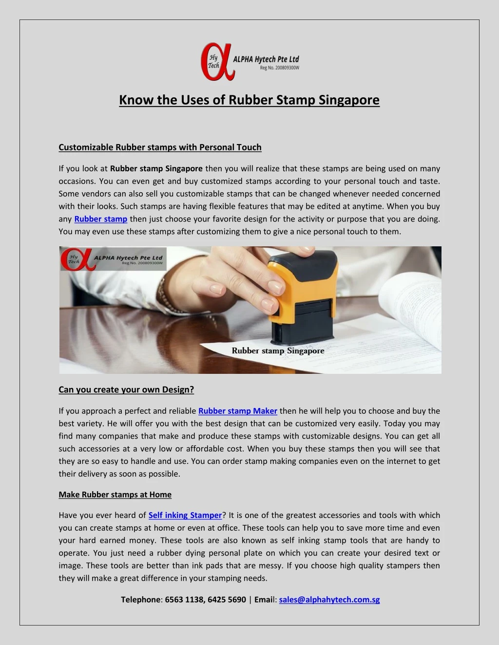 know the uses of rubber stamp singapore