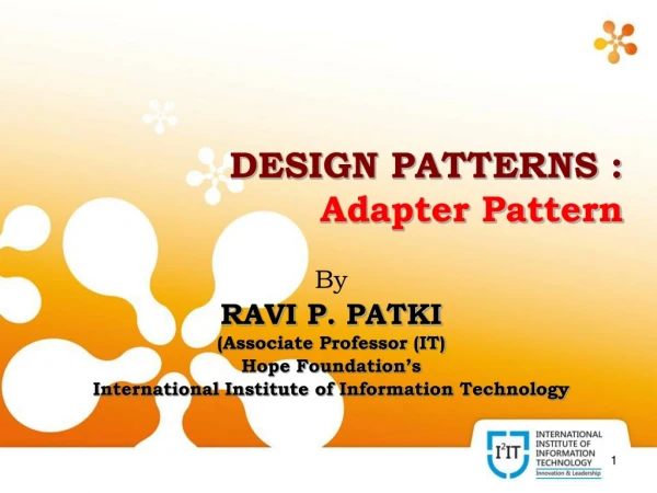 Adapter Pattern - Dept. Of Information Technology