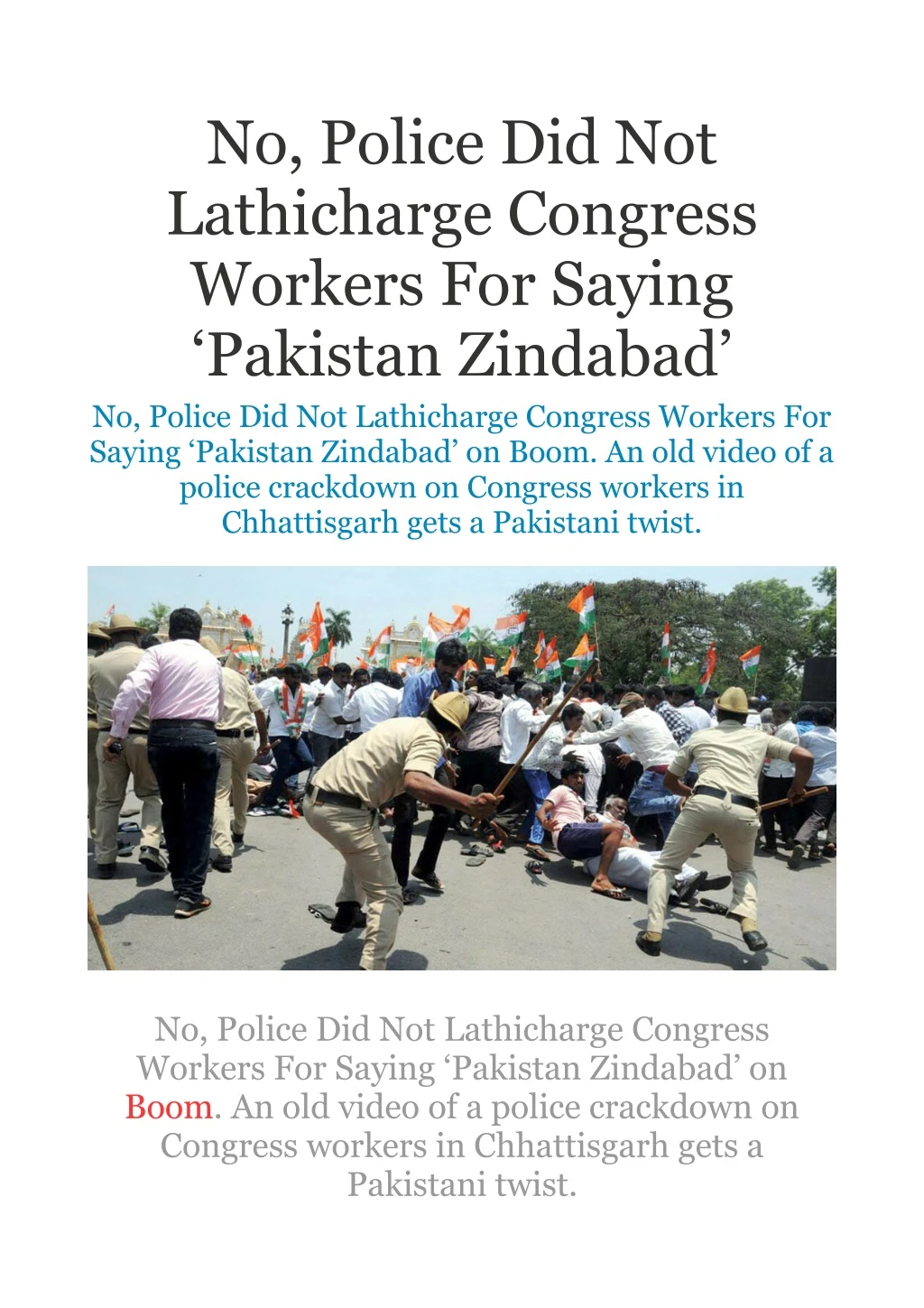 no police did not lathicharge congress workers