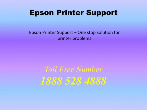 Epson Printer Support - One Stop Solution For Printer Problems