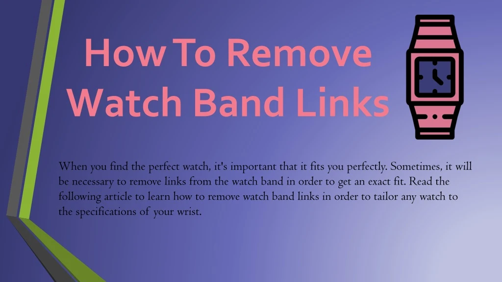 how to remove watch band links