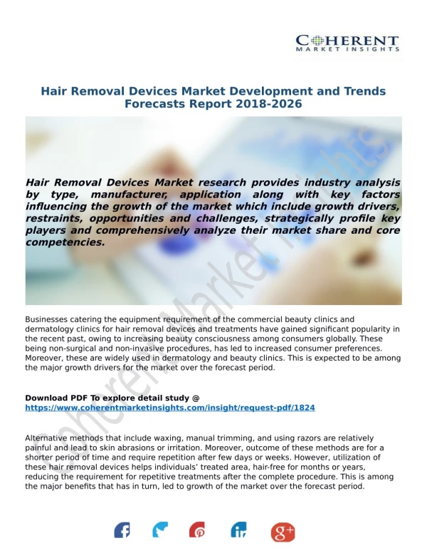 Hair Removal Devices Market Development and Trends Forecasts Report 2018-2026