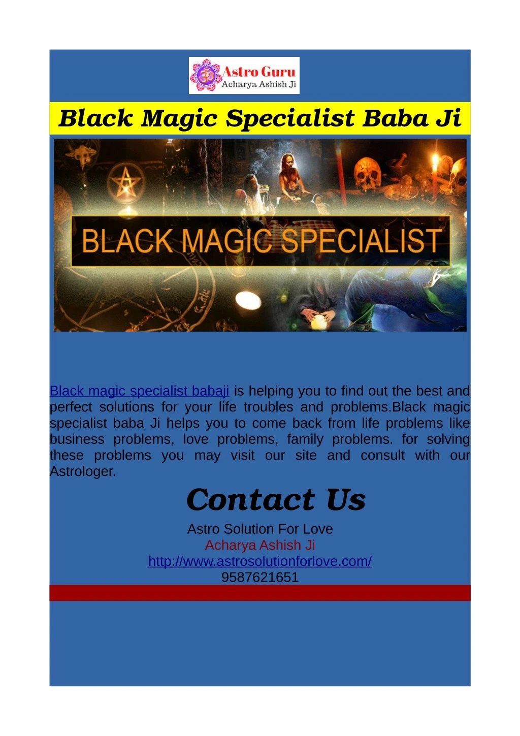 black magic specialist baba ji