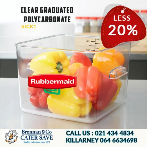 food storage containers-Clear Graduated Polycarbonate-Brennans Caterwo