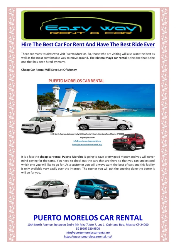 Hire The Best Car For Rent And Have The Best Ride Ever