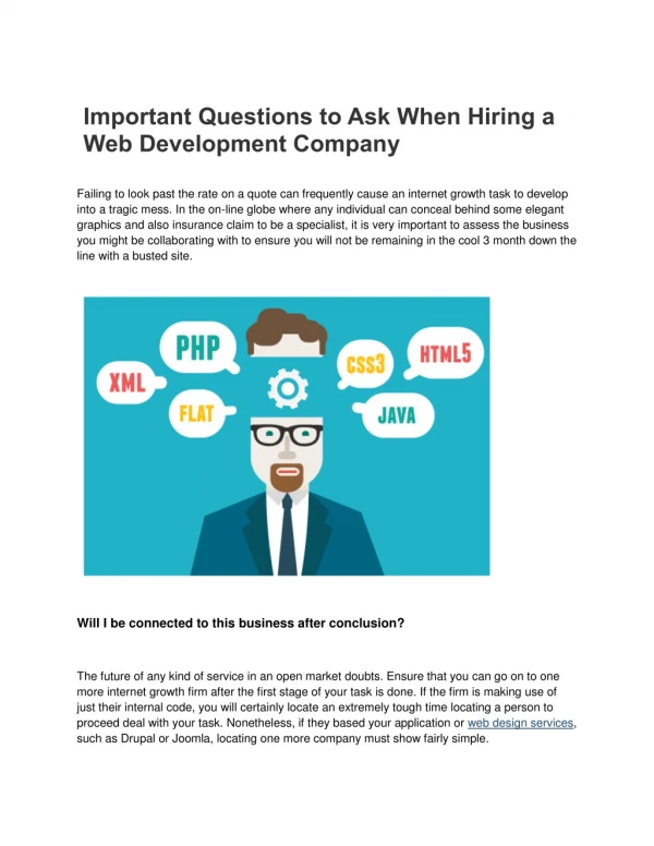 Important Questions to Ask When Hiring a Web Development Company