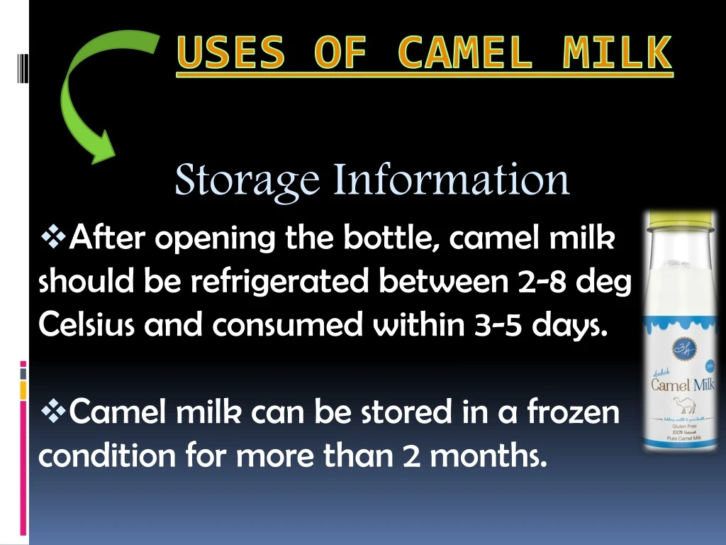 uses of camel milk