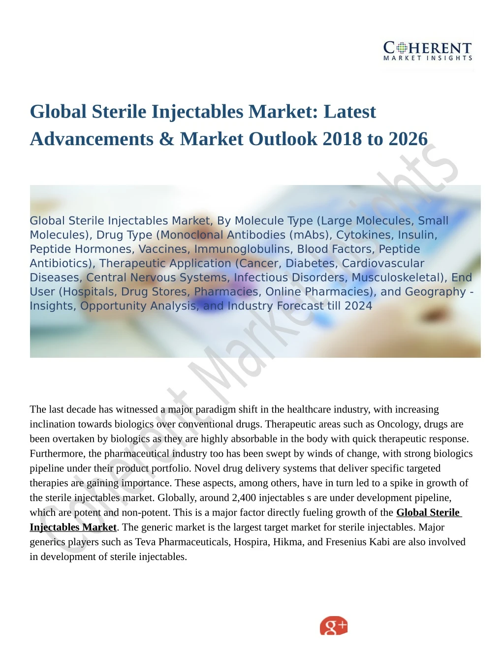 global sterile injectables market latest