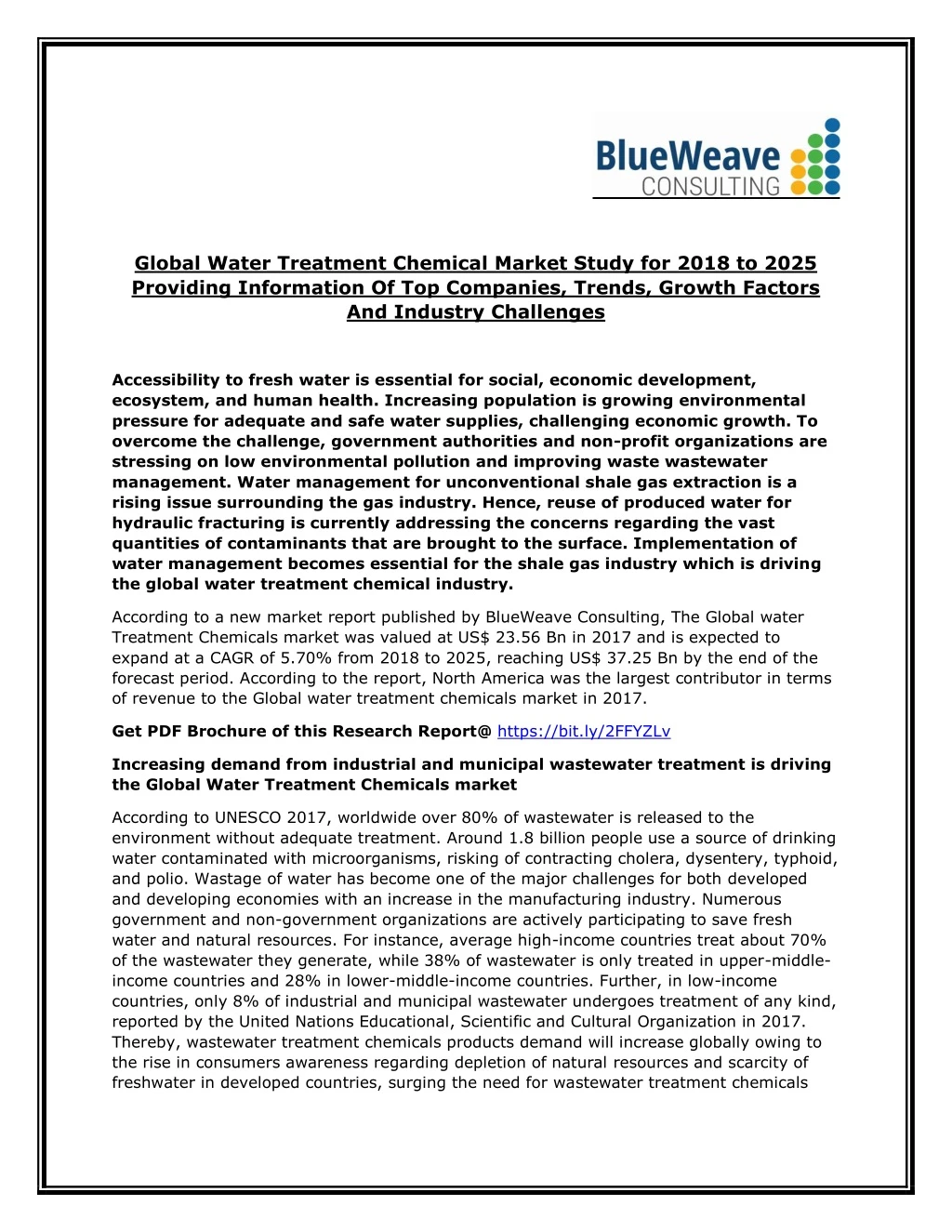 global water treatment chemical market study