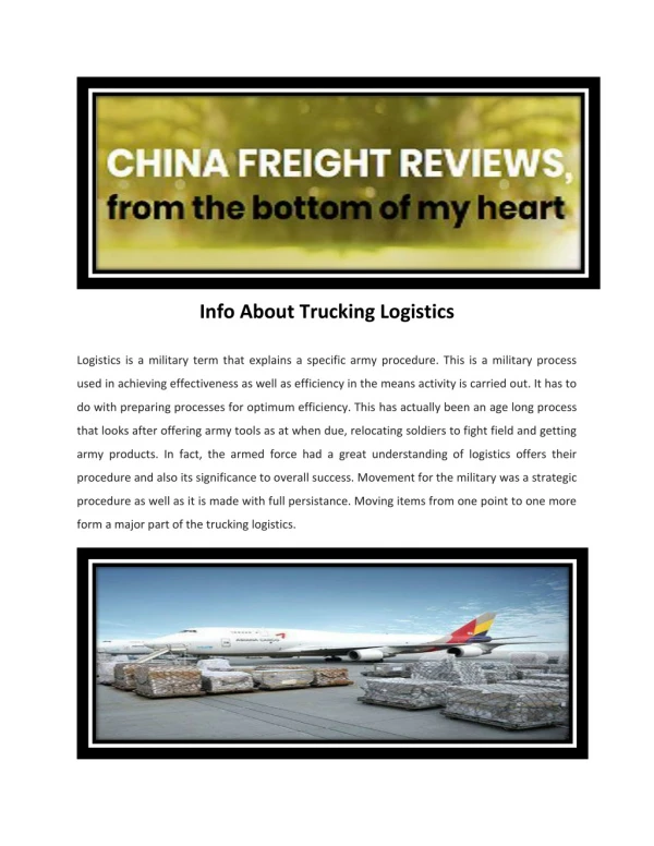 China Freight Reviews
