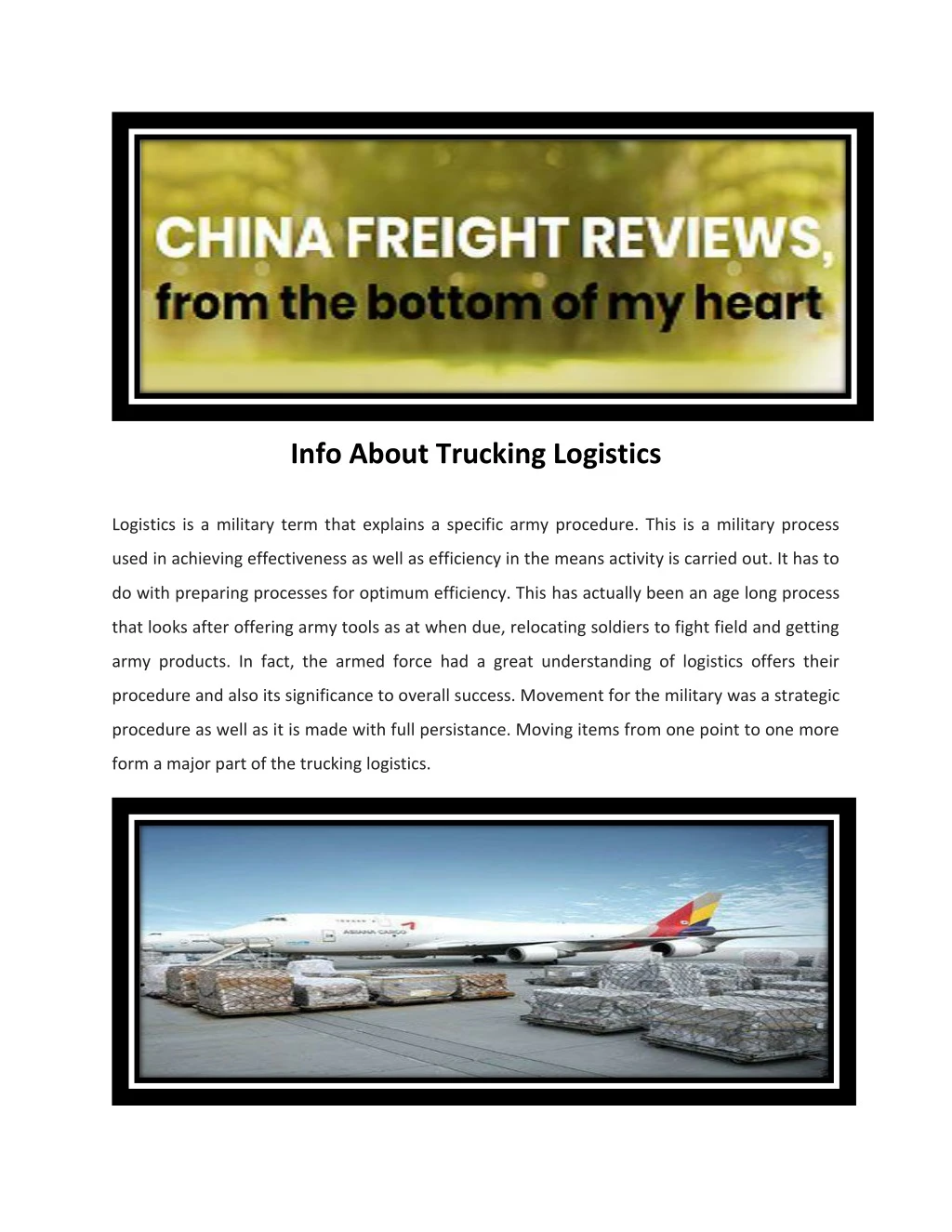 info about trucking logistics