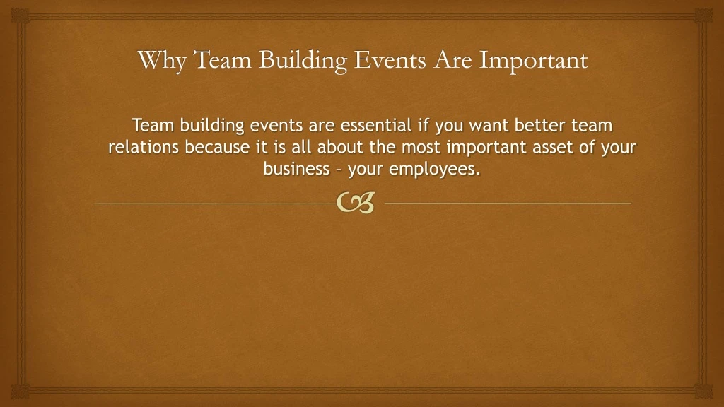 why team building events are important