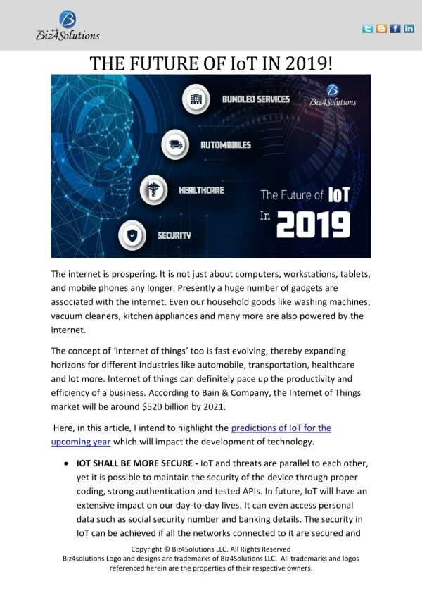 The Future of IoT in 2019