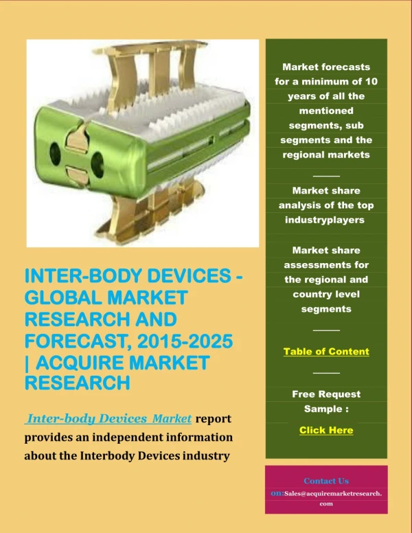 Interbody devices global market research and forecast, 2015-2025