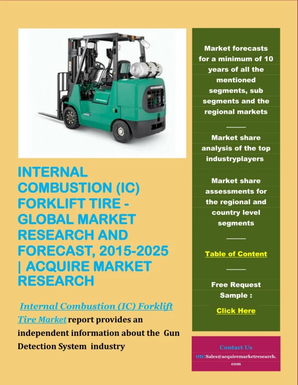 Internal combustion (ic) forklift tire global market research and forecast, 2015-2025