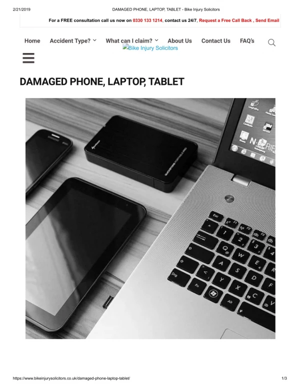 DAMAGED PHONE, LAPTOP, TABLET