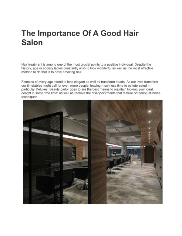 The Importance Of A Good Hair Salon
