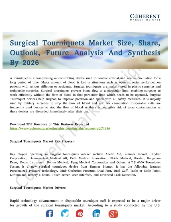 Surgical Tourniquets Market Top-Players And Qualitative Future Analysis 2026