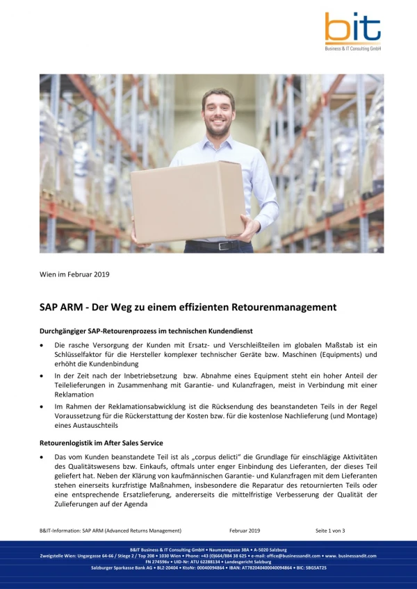SAP Advanced Returns Management - Der Weg zu einem effizienten Retourenmanagement