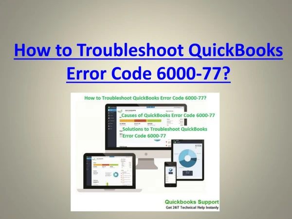 How to Troubleshoot QuickBooks Error Code 6000-77?