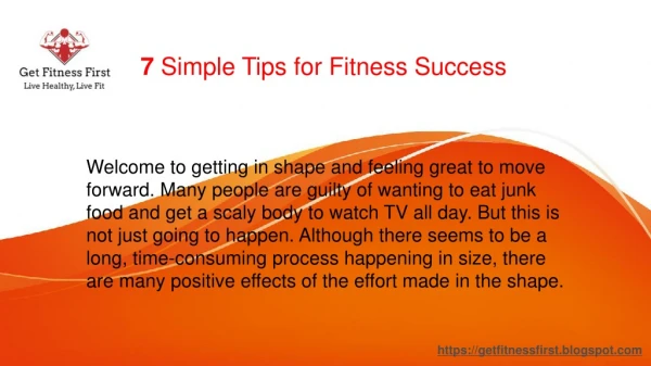 7 simple tips for fitness success