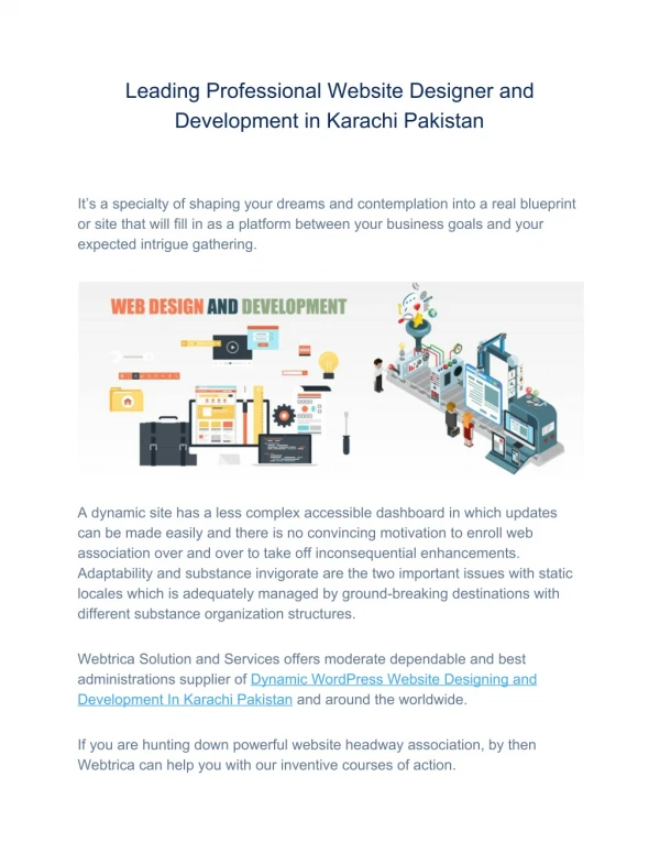 Leading Professional Website Designer and Development in Karachi Pakistan