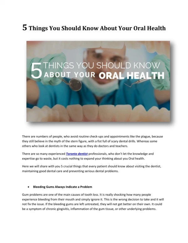 5 Things You Should Know About Your Oral Health