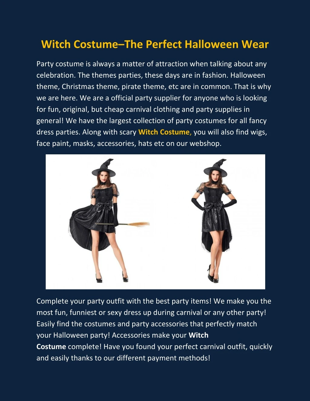 witch costume the perfect halloween wear