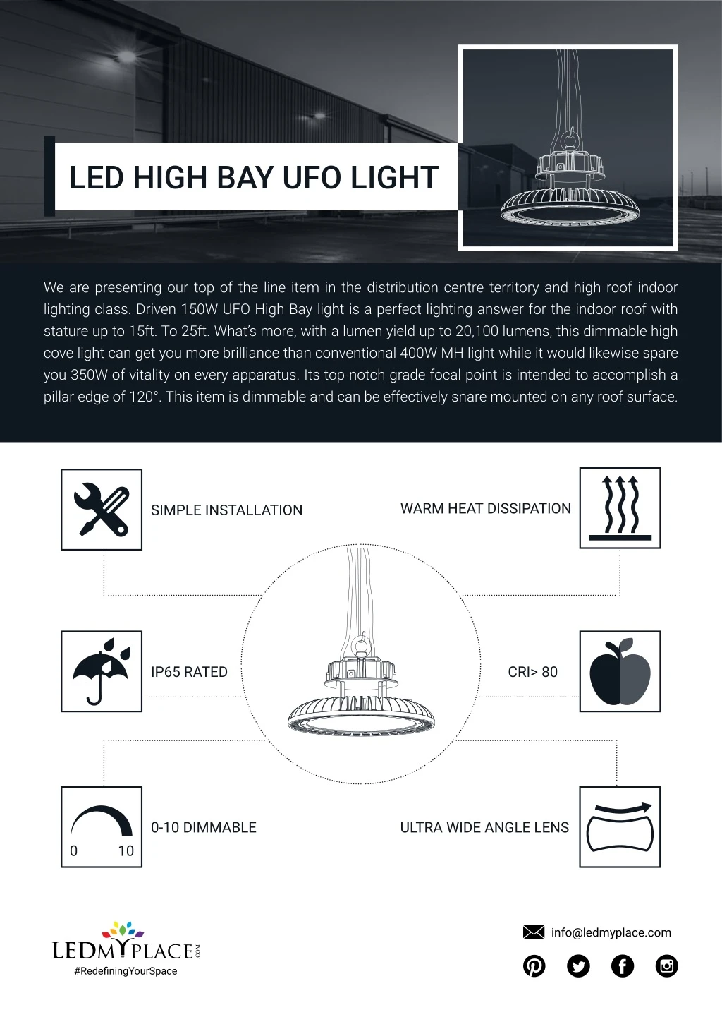 led high bay ufo light