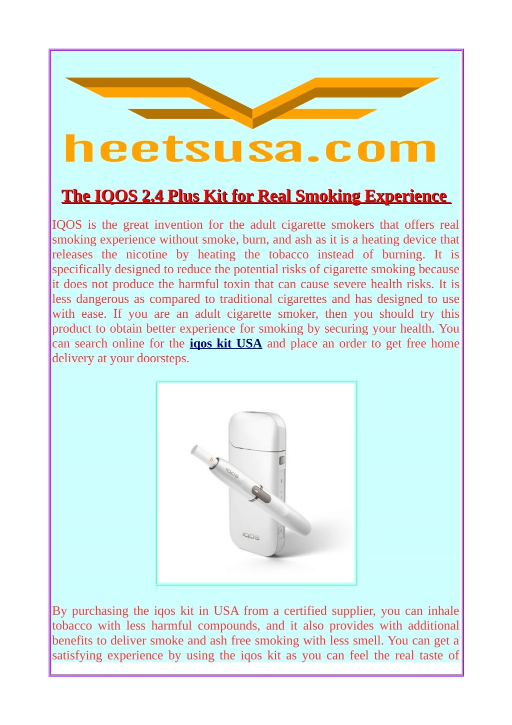the iqos 2 4 plus kit for real smoking experience