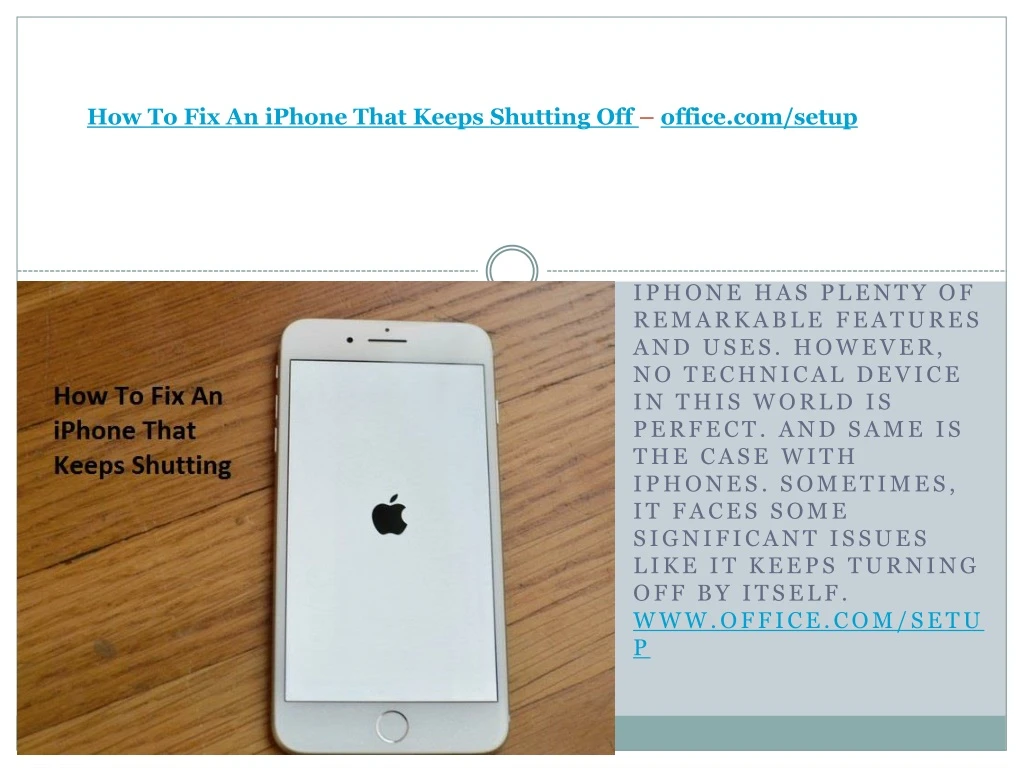 how to fix an iphone that keeps shutting off office com setup