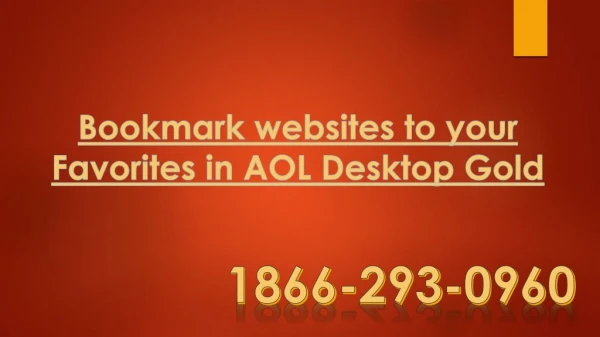 How to use and manage your Favorites in AOL Desktop Gold?