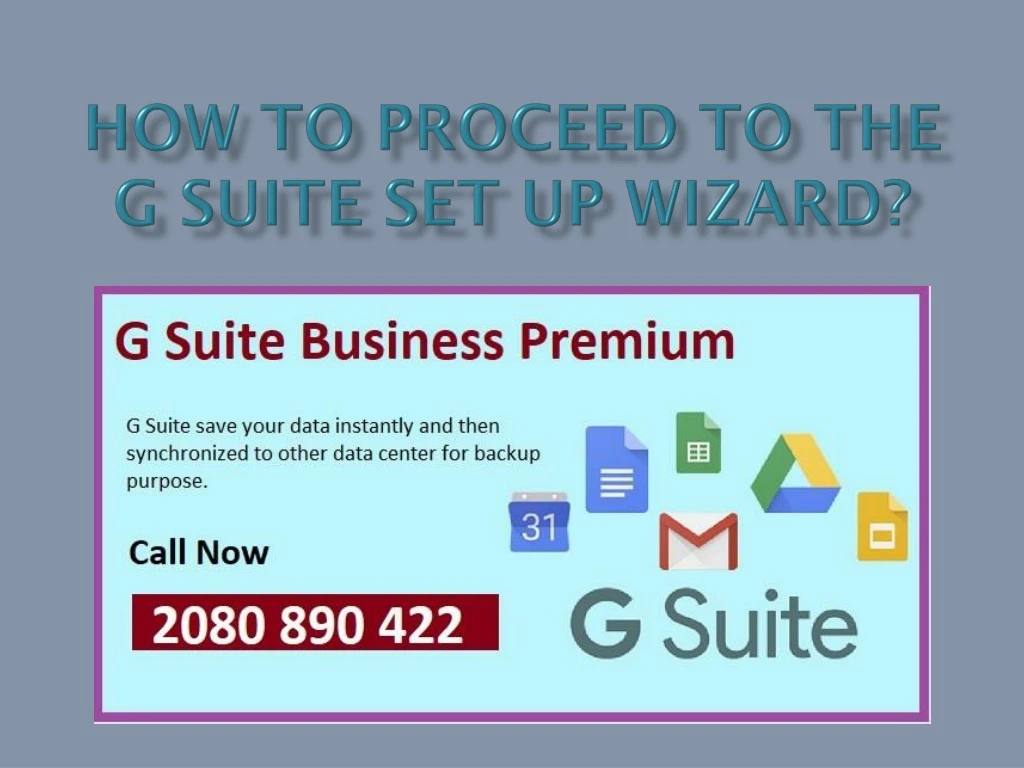how to proceed to the g suite set up wizard