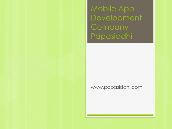 Mobile App Development Company Papasiddhi