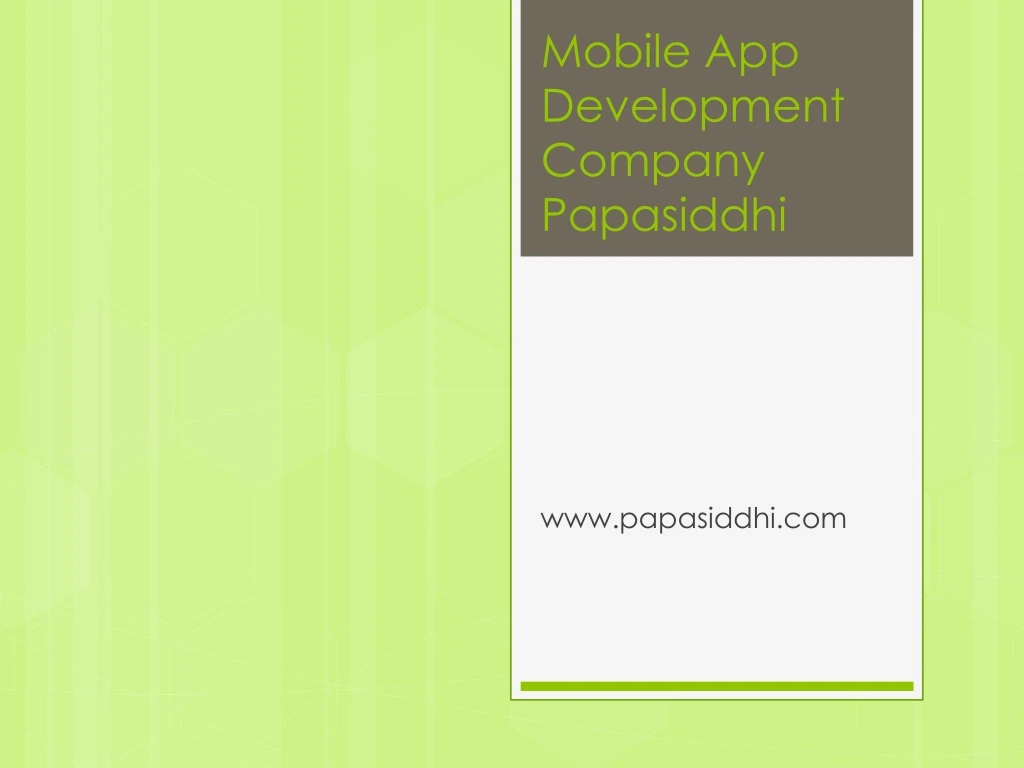 mobile app development company papasiddhi