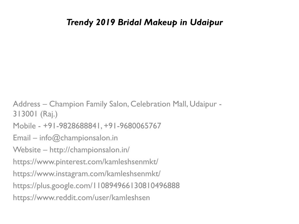 trendy 2019 bridal makeup in udaipur