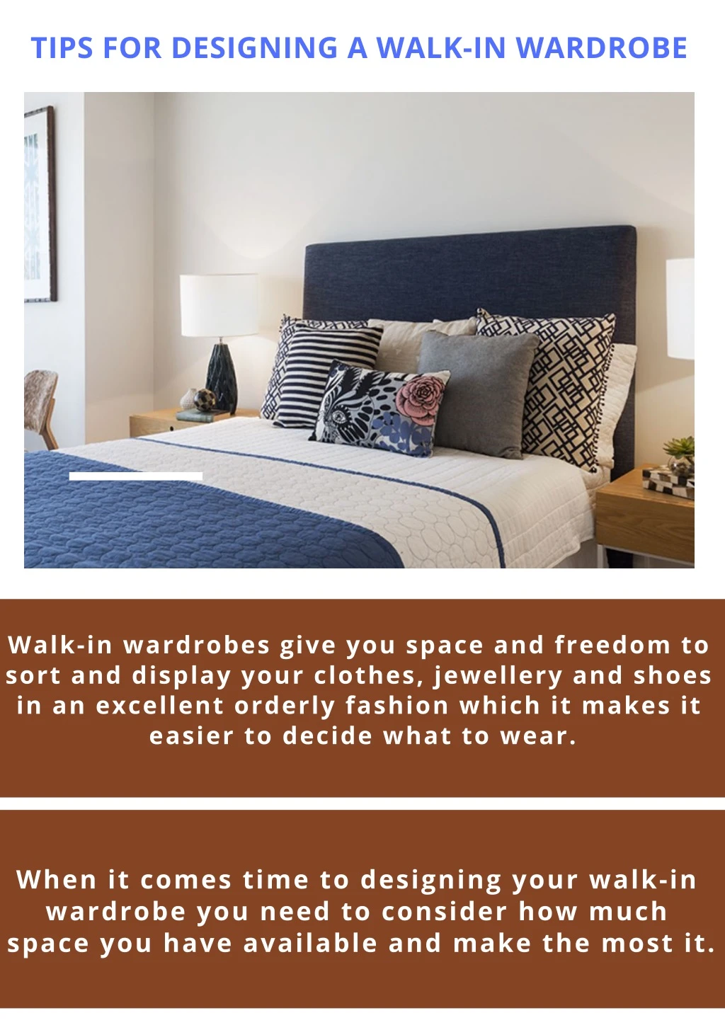 tips for designing a walk in wardrobe