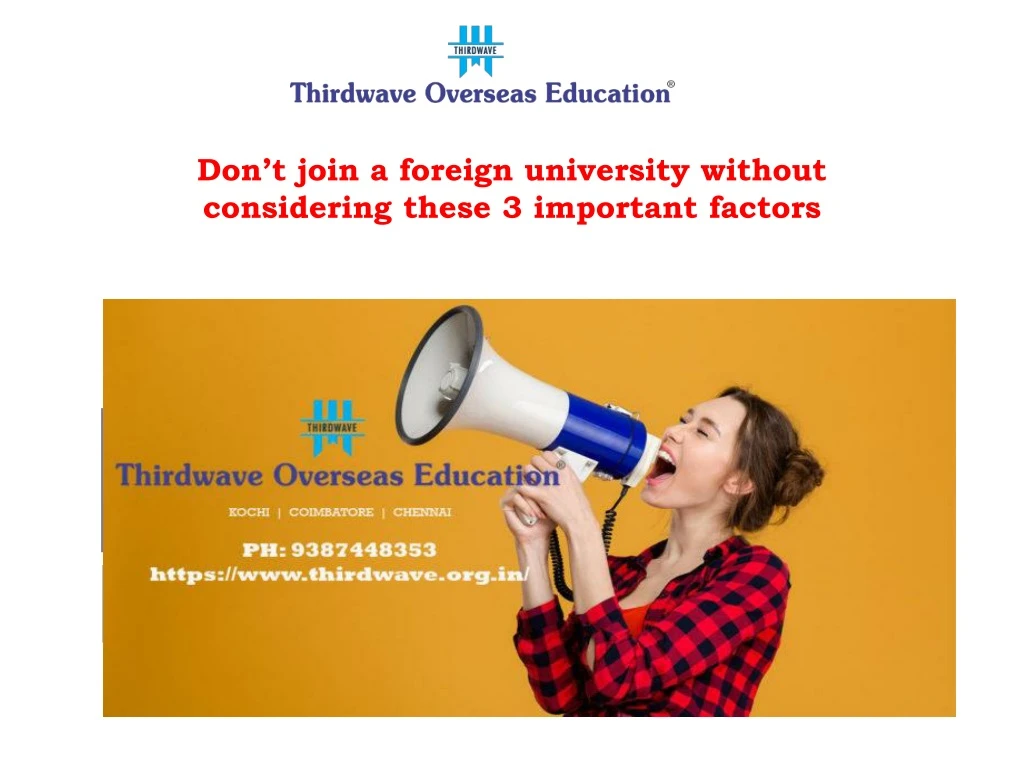 don t join a foreign university without