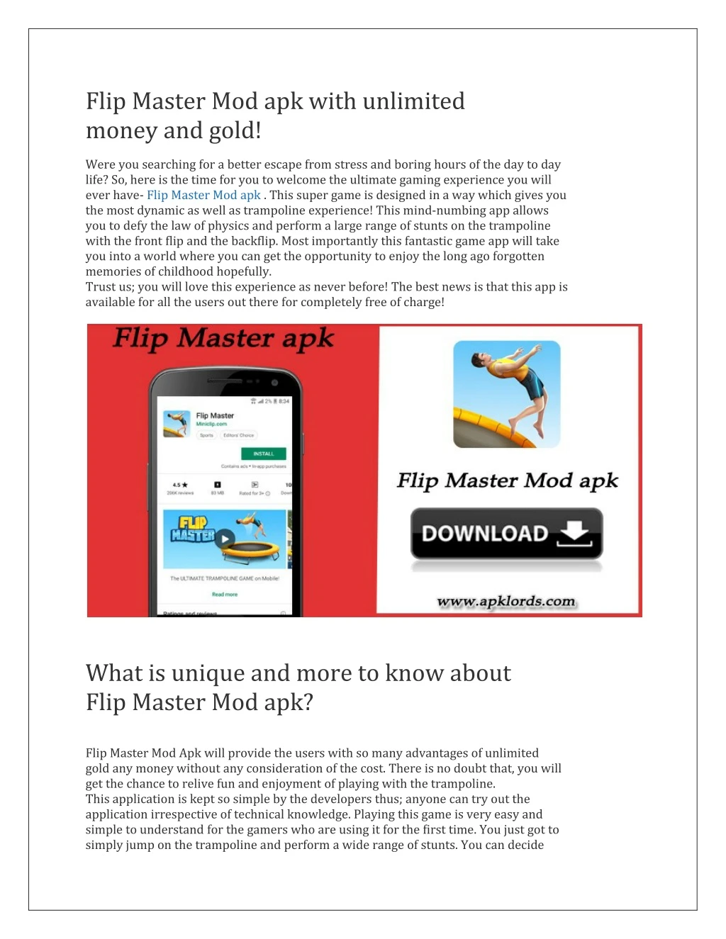 flip master mod apk with unlimited money and gold