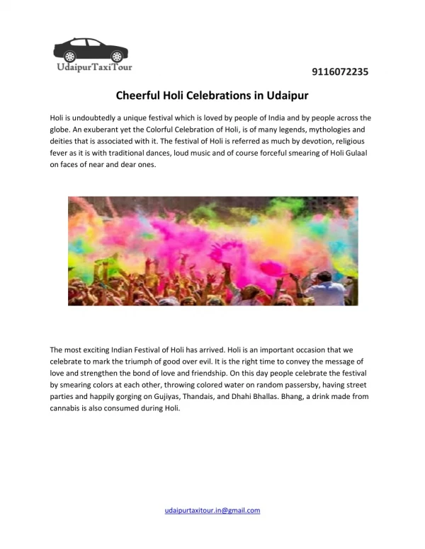 Cheerful Holi Celebrations in Udaipur