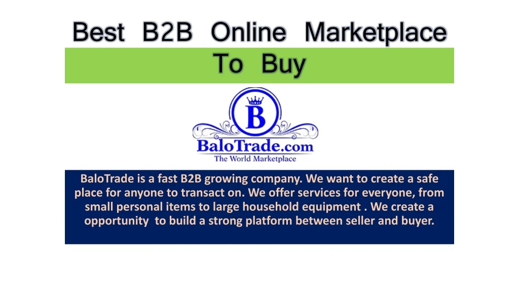 best b2b online marketplace to buy